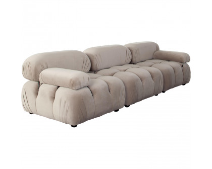 Diamond Sofa Paloma 3PC Velvet Modular Sofa - Mink Tan