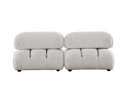 Diamond Sofa Paloma 2PC Velvet Modular Sofa - Light Cream