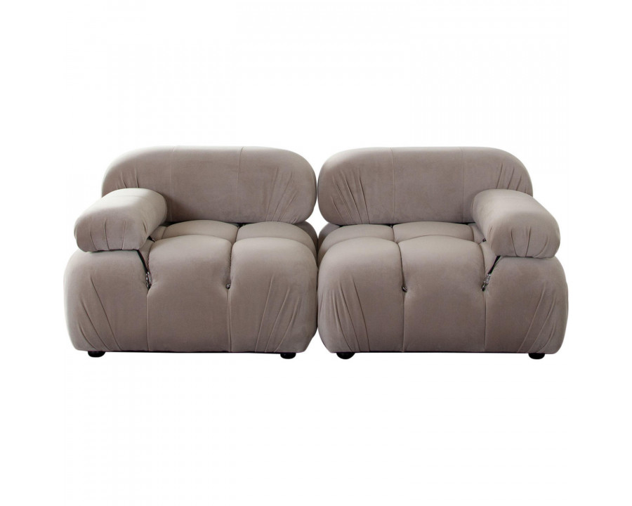 Diamond Sofa Paloma 2PC Velvet Modular Sofa - Mink Tan