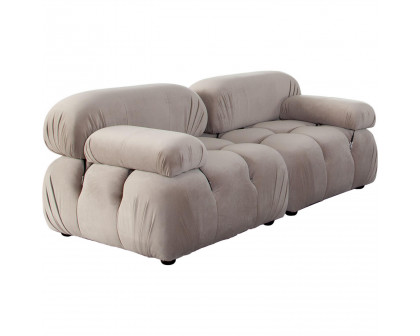 Diamond Sofa Paloma 2PC Velvet Modular Sofa - Mink Tan