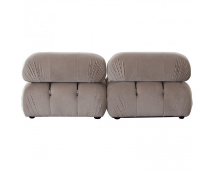 Diamond Sofa Paloma 2PC Velvet Modular Sofa - Mink Tan