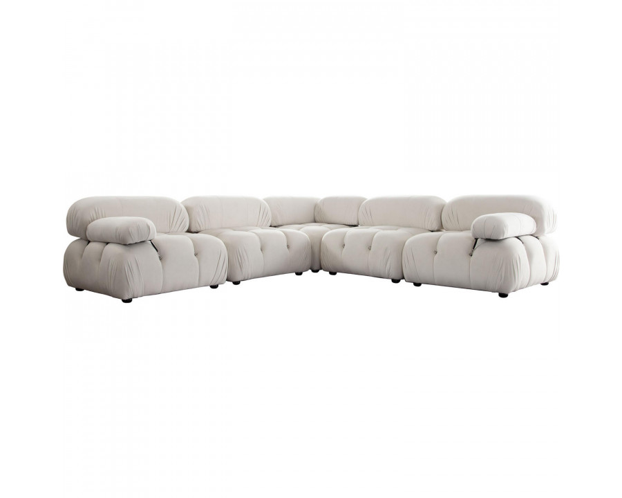 Diamond Sofa - Paloma 5PC Velvet Modular Corner Sectional