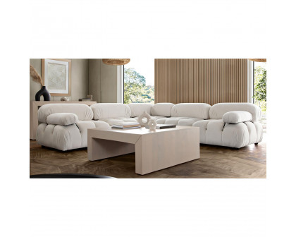 Diamond Sofa Paloma 5PC Velvet Modular Corner Sectional - Light Cream