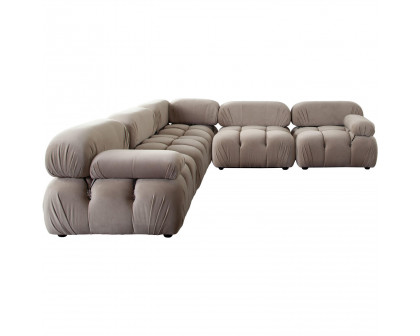 Diamond Sofa - Paloma 5PC Velvet Modular Corner Sectional