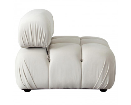 Diamond Sofa™ Paloma Velvet Armless Chair - Light Cream