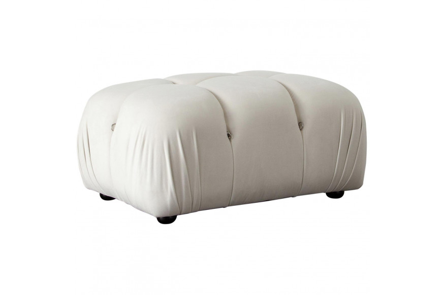 Diamond Sofa™ Paloma Velvet Rectangle Ottoman - Light Cream