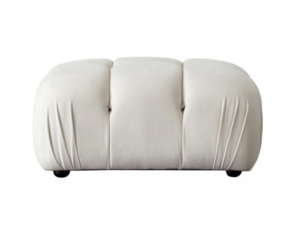 Diamond Sofa™ Paloma Velvet Rectangle Ottoman - Light Cream