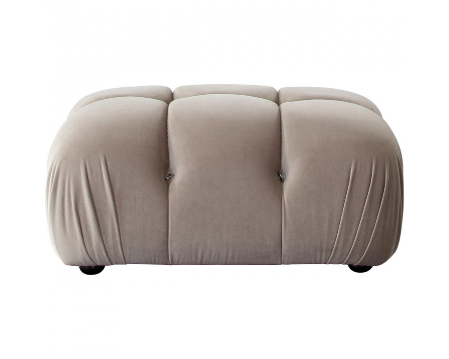 Diamond Sofa Paloma Velvet Rectangle Ottoman - Mink Tan