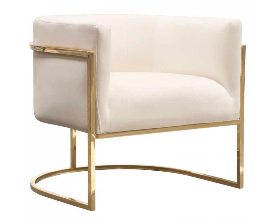 Diamond Sofa - Pandora Velvet Accent Chair with Polished Gold/Silver Stainless Steel Frame