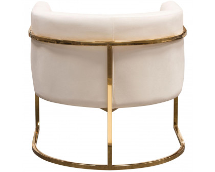 Diamond Sofa™ Pandora Velvet Accent Chair with Polished Gold Stainless Steel Frame - Cream