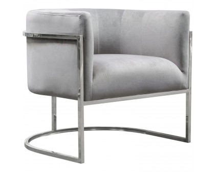 Diamond Sofa - Pandora Velvet Accent Chair with Polished Gold/Silver Stainless Steel Frame