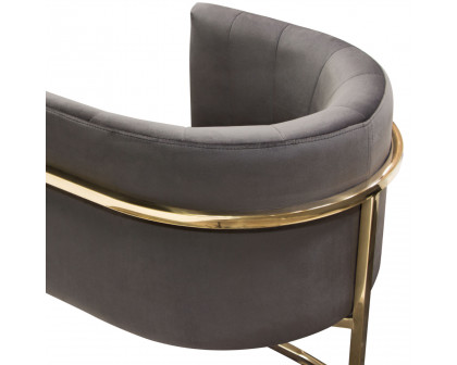 Diamond Sofa - Pandora Velvet Dining Chair with Polished Gold Frame in Gray