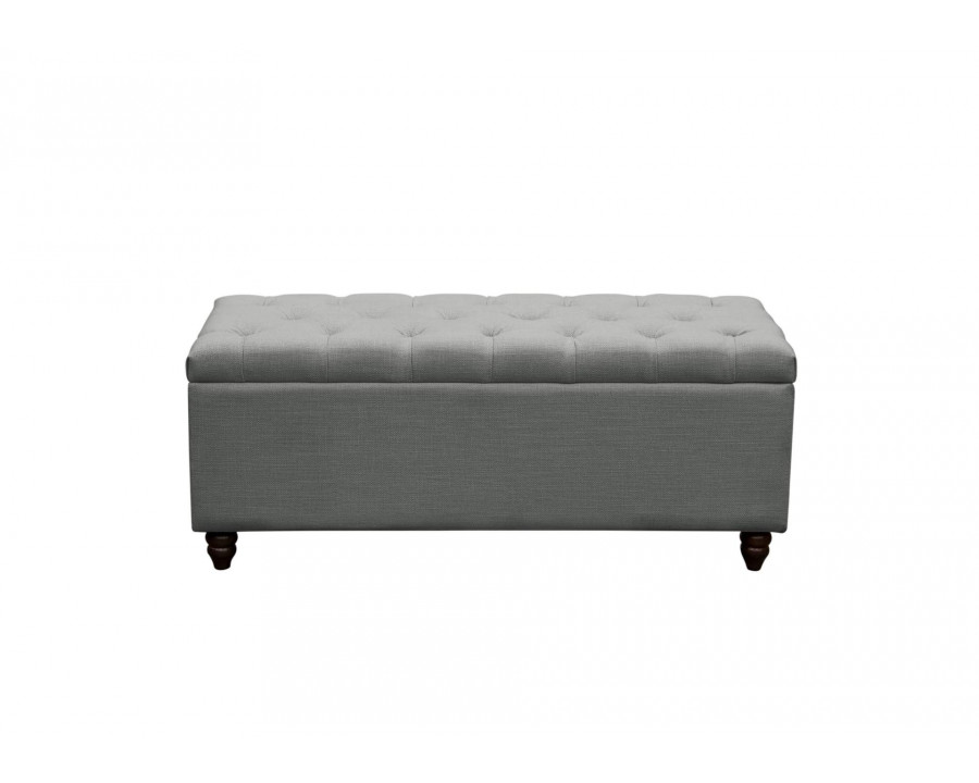 Diamond Sofa - Park Ave Tufted Lift-Top Storage Trunk in Gray