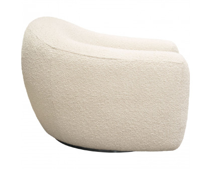 Diamond Sofa™ Pascal Boucle Textured Fabric Swivel Chair with Contoured Arms & Back - Bone