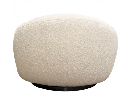 Diamond Sofa™ Pascal Boucle Textured Fabric Swivel Chair with Contoured Arms & Back - Bone