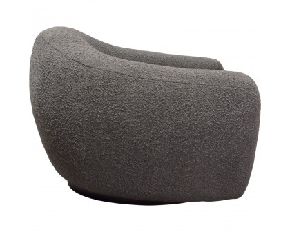 Diamond Sofa™ Pascal Boucle Textured Fabric Swivel Chair with Contoured Arms & Back - Charcoal