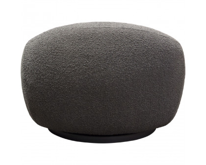 Diamond Sofa™ Pascal Boucle Textured Fabric Swivel Chair with Contoured Arms & Back - Charcoal