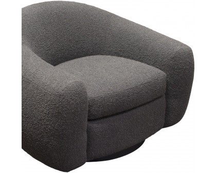 Diamond Sofa™ Pascal Boucle Textured Fabric Swivel Chair with Contoured Arms & Back - Charcoal