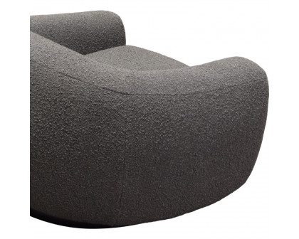 Diamond Sofa™ Pascal Boucle Textured Fabric Swivel Chair with Contoured Arms & Back - Charcoal