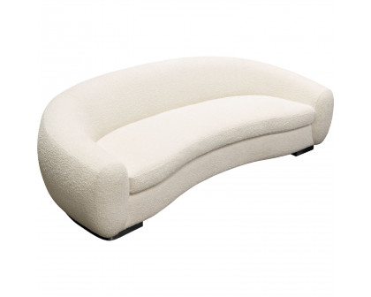 Diamond Sofa Pascal Boucle Textured Fabric Sofa with Contoured Arms & Back - Bone