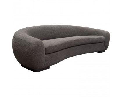 Diamond Sofa Pascal Boucle Textured Fabric Sofa with Contoured Arms & Back - Charcoal