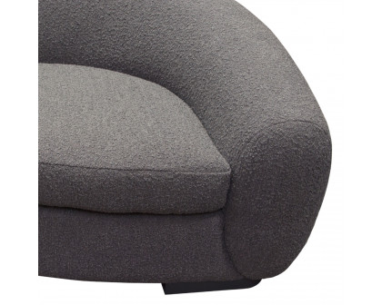 Diamond Sofa Pascal Boucle Textured Fabric Sofa with Contoured Arms & Back - Charcoal