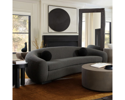 Diamond Sofa Pascal Boucle Textured Fabric Sofa with Contoured Arms & Back - Charcoal