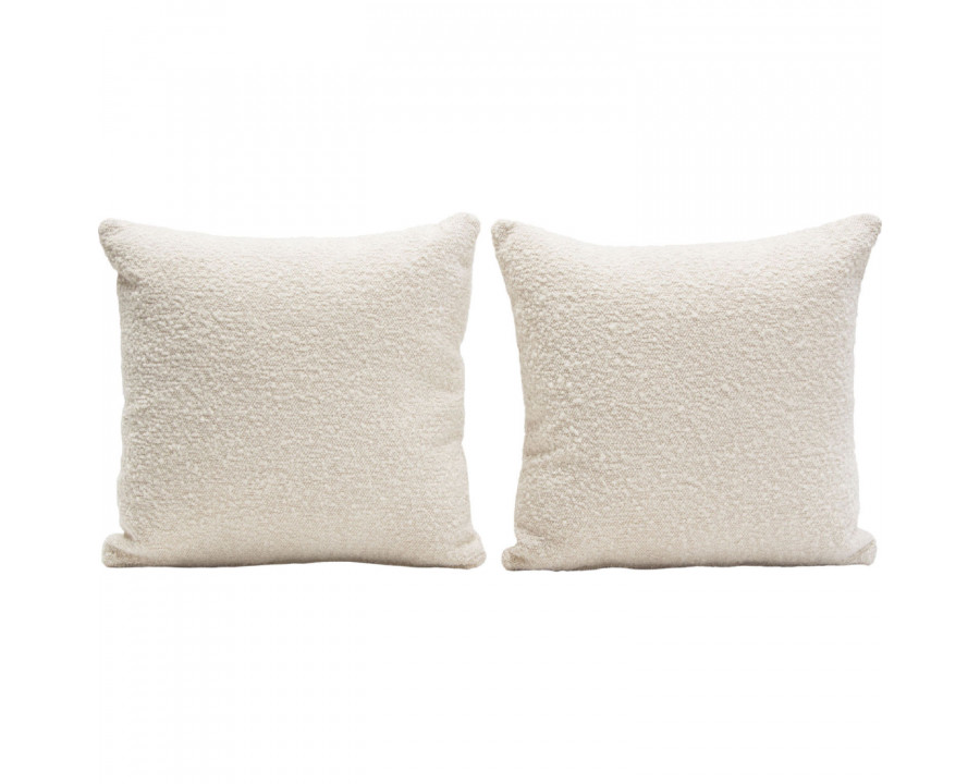 Diamond Sofa 16" Square Boucle Textured Fabric Accent Pillows (Set of 2) - Bone