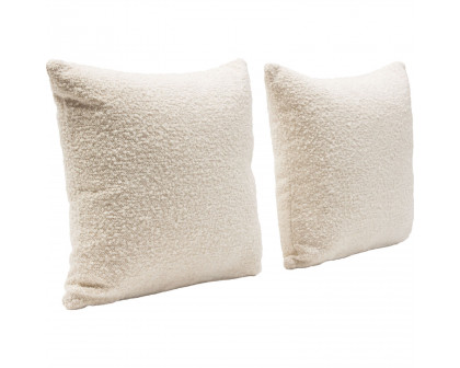 Diamond Sofa 16" Square Boucle Textured Fabric Accent Pillows (Set of 2) - Bone