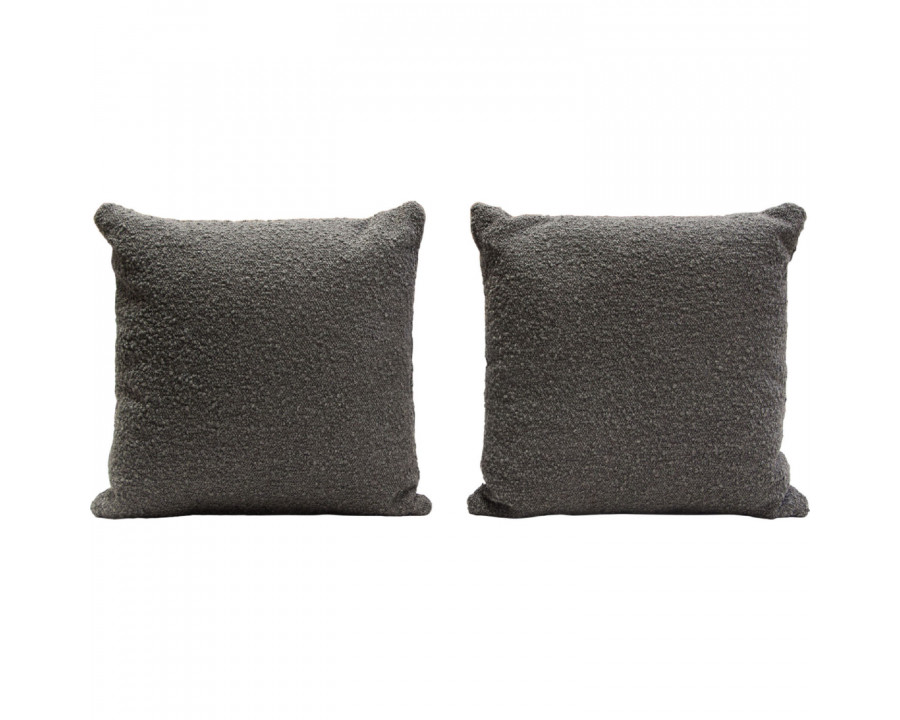 Diamond Sofa 16" Square Boucle Textured Fabric Accent Pillows (Set of 2) - Charcoal