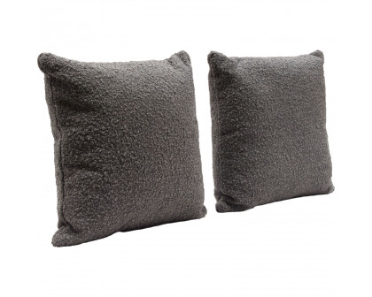 Diamond Sofa 16" Square Boucle Textured Fabric Accent Pillows (Set of 2) - Charcoal