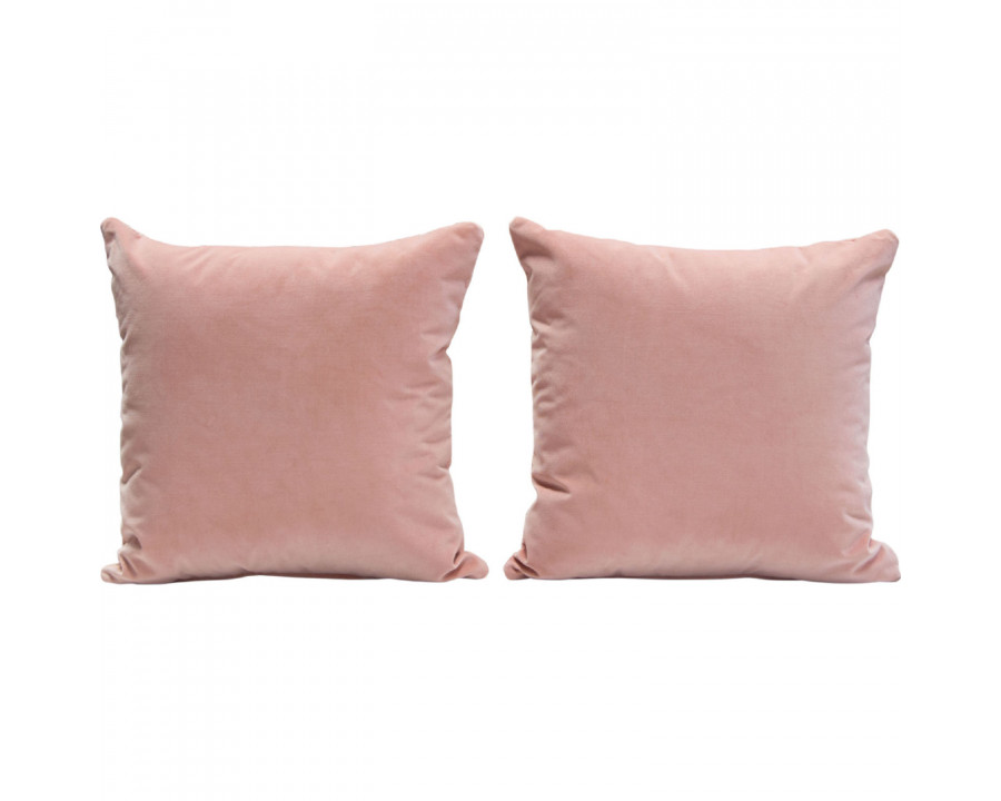 Diamond Sofa 16" Square Velvet Accent Pillows (Set of 2) - Blush Pink