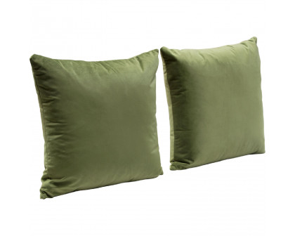 Diamond Sofa 16" Square Velvet Accent Pillows (Set of 2) - Sage Green