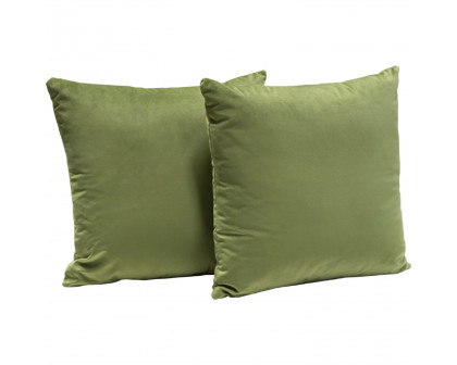 Diamond Sofa 16" Square Velvet Accent Pillows (Set of 2) - Sage Green