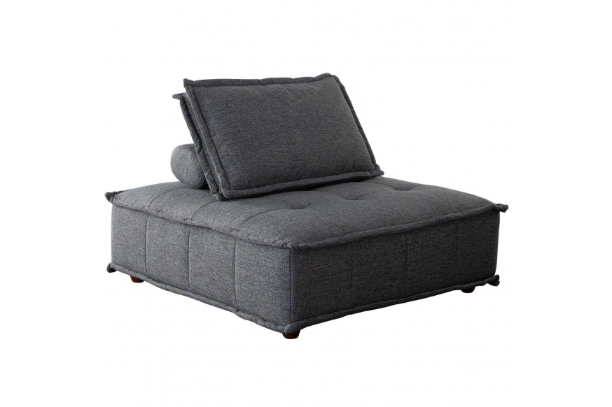 Diamond Sofa™ Platform Square Fabric Modular Lounger with Bolstered Non-Skid Backrest - Gray