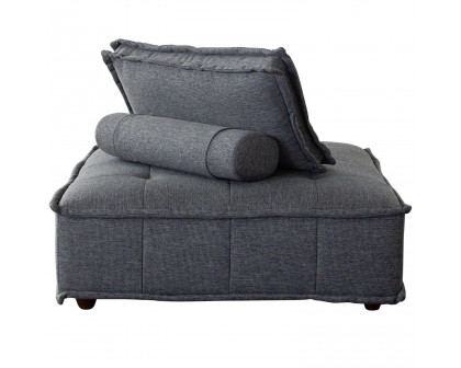 Diamond Sofa™ Platform Square Fabric Modular Lounger with Bolstered Non-Skid Backrest - Gray