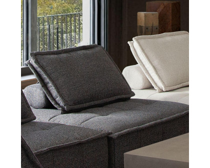 Diamond Sofa™ Platform Square Fabric Modular Lounger with Bolstered Non-Skid Backrest - Gray