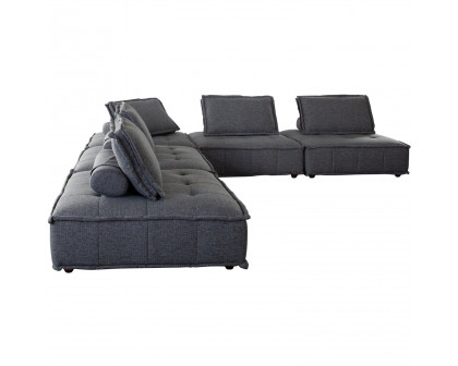 Diamond Sofa - Platform Square Fabric Modular Lounger with Bolstered Non-Skid Backrest