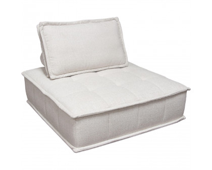 Diamond Sofa™ Platform Square Fabric Modular Lounger with Bolstered Non-Skid Backrest - Light Sand