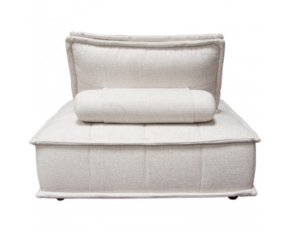 Diamond Sofa™ Platform Square Fabric Modular Lounger with Bolstered Non-Skid Backrest - Light Sand