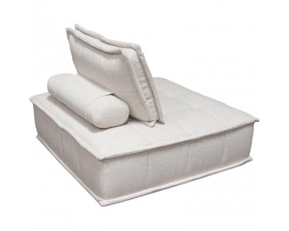 Diamond Sofa™ Platform Square Fabric Modular Lounger with Bolstered Non-Skid Backrest - Light Sand