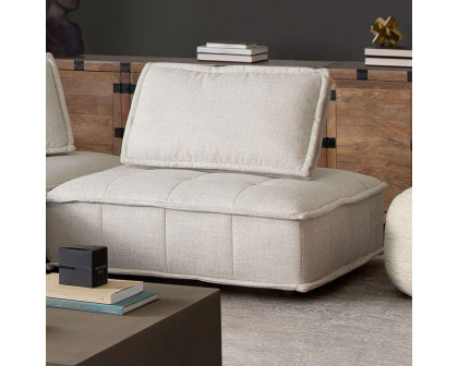 Diamond Sofa™ Platform Square Fabric Modular Lounger with Bolstered Non-Skid Backrest - Light Sand