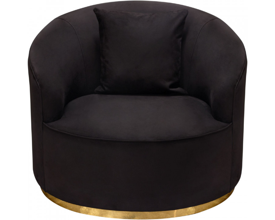 Diamond Sofa - Raven Fabric Chair with Brushed Gold/Silver Accent Trim