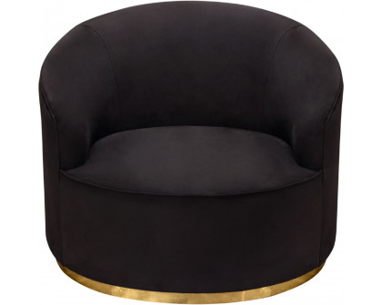 Diamond Sofa - Raven Fabric Chair with Brushed Gold/Silver Accent Trim