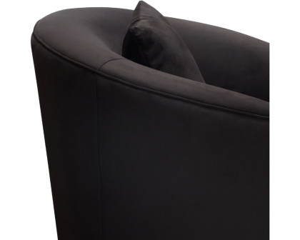 Diamond Sofa Raven Suede Velvet Chair with Brushed Gold Accent Trim - Black