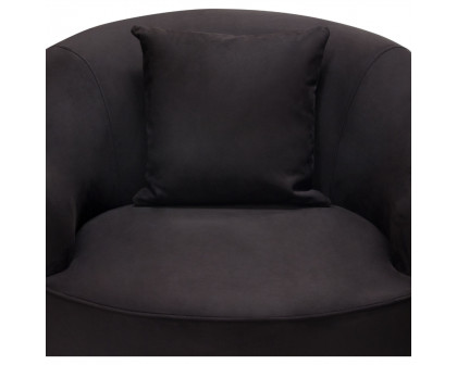 Diamond Sofa Raven Suede Velvet Chair with Brushed Gold Accent Trim - Black