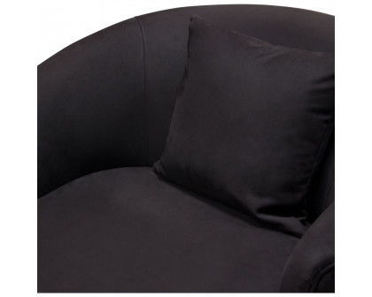 Diamond Sofa Raven Suede Velvet Chair with Brushed Gold Accent Trim - Black