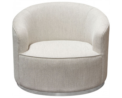 Diamond Sofa Raven Fabric Chair with Brushed Silver Accent Trim - Light Cream