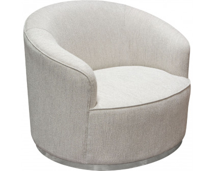 Diamond Sofa Raven Fabric Chair with Brushed Silver Accent Trim - Light Cream