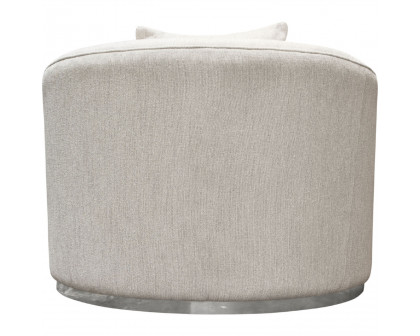 Diamond Sofa Raven Fabric Chair with Brushed Silver Accent Trim - Light Cream